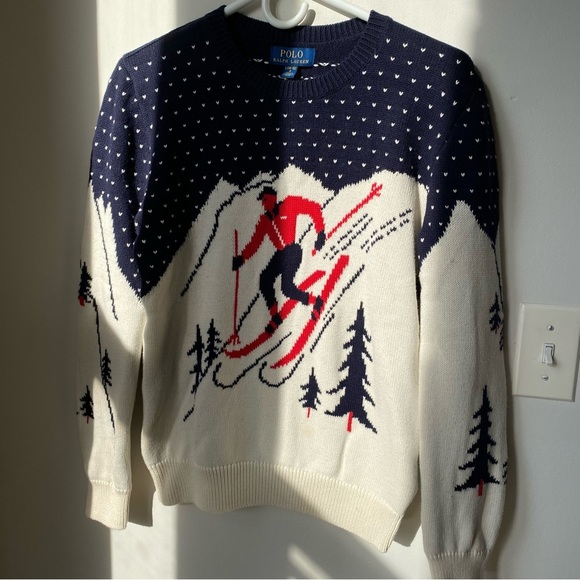 Polo Ralph Lauren Ski Print Sweater – Kids/Boys 14-16, Fits Women’s S/M - Picture 6 of 11